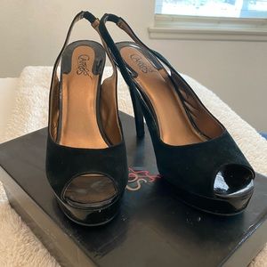 Carlos santana Elise black suede heels